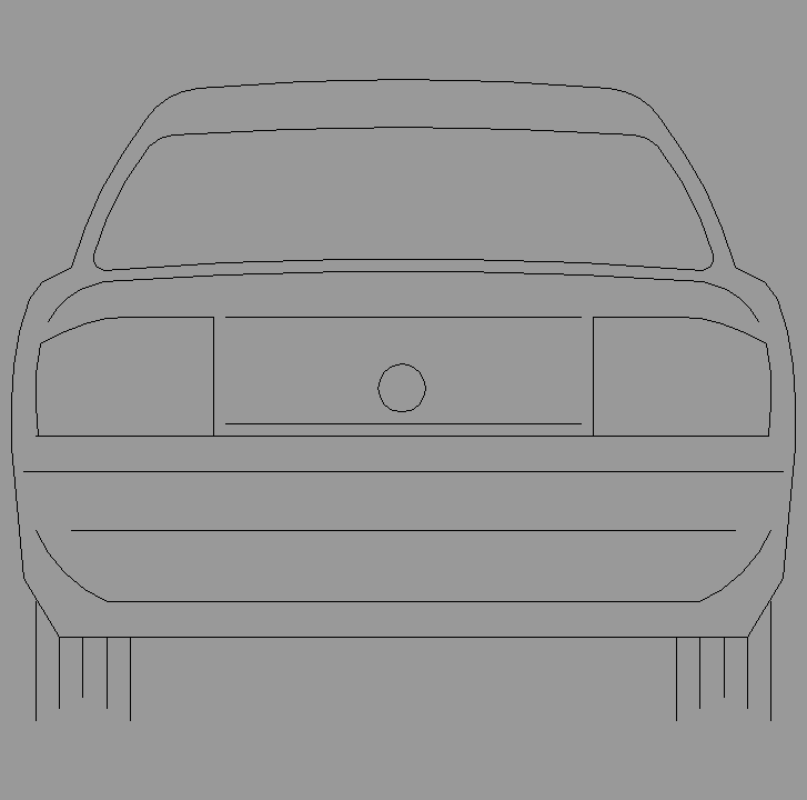 Bloque Autocad Vista de Coche Diseño 02 Bibliot. 2D-3D en Posterior
